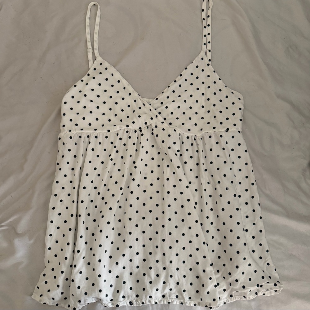 Brandy Melville Black and White Polka Dot Camisole